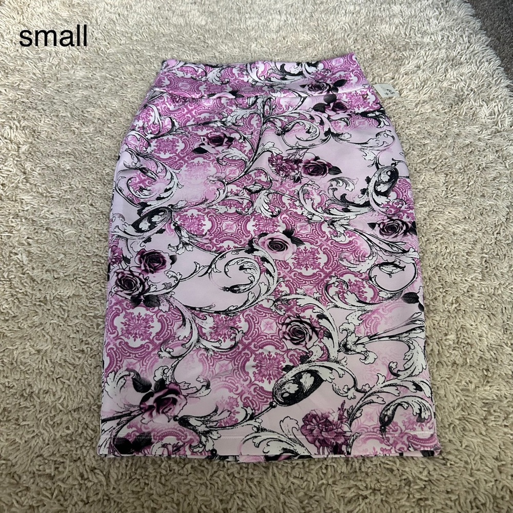 Floral Pink Pencil Skirt